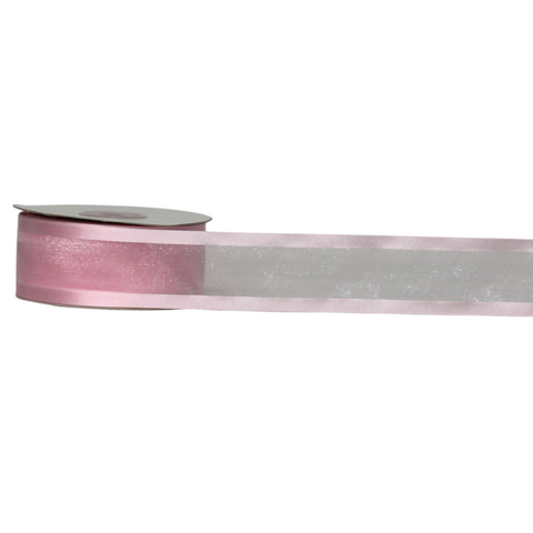 ORGANZA SATIN EDGE ( CAPRICE ) 38mm x 23Mtr LIGHT PINK