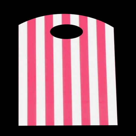CURVE TOP BAG SML 30(H) x 21(W) cm WHITE/PINK STRIPE(100/PK)