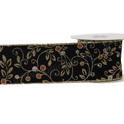 ANNAIS 64mm x 9Mtr BLACK (VELVET WIRED)