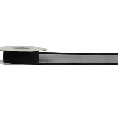 ORGANZA SATIN EDGE ( CAPRICE ) 25mm x 23Mtr BLACK