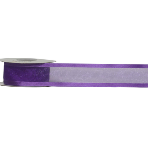 ORGANZA SATIN EDGE ( CAPRICE ) 38mm x 23Mtr PURPLE