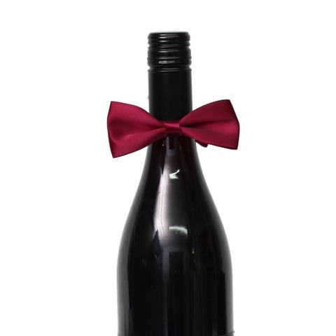 WINE BOTTLE BOW TIE - BURGUNDY (PACK OF 12)