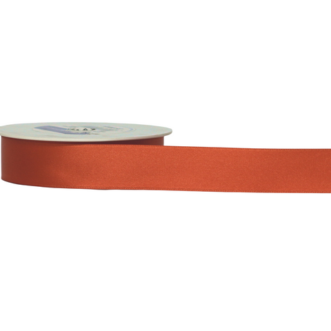 SATIN DOUBLE FACE 25mm x 25Mtr TERRACOTTA