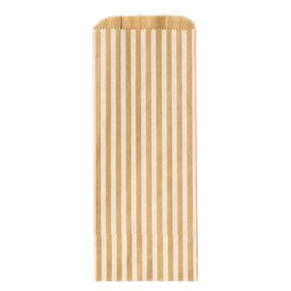 PAPER BAG SMALL BROWN/WHITE STRIPE 9L x 23.5H x 5.5G cm 250/