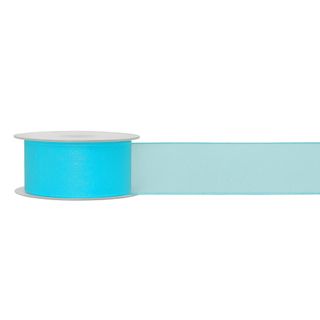 ORGANZA WOVEN EDGE 38mm x 50Mtr TURQUOISE