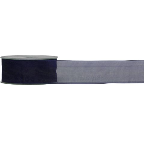 ORGANZA WOVEN EDGE 38mm x 50Mtr NAVY