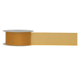 ORGANZA WOVEN EDGE 38mm x 50Mtr GOLD