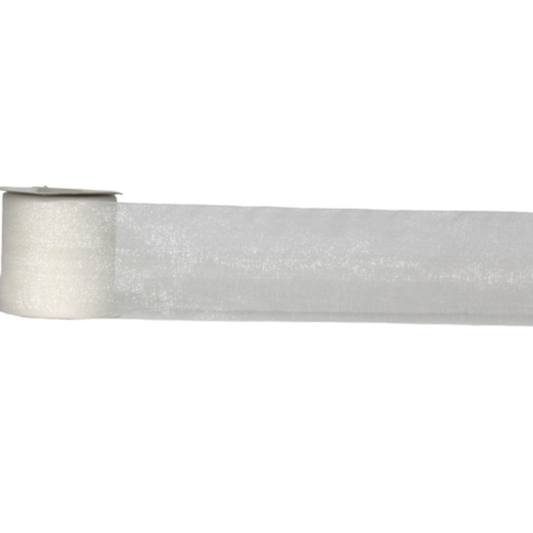 ORGANZA WOVEN EDGE 70mm x 23Mtr WHITE