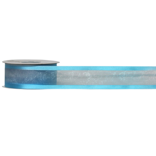 ORGANZA SATIN EDGE ( CAPRICE ) 38mm x 23Mtr TURQUOISE