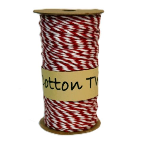 COTTON TWINE 3mm x 30Mtr RED AND WHITE
