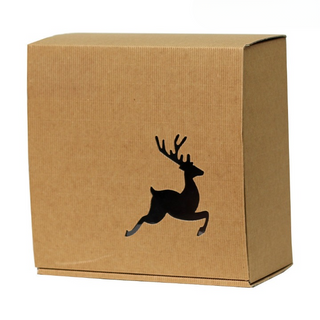 BROWN CORRUGATED BOX REINDEER 20Lx20Wx10Hcm SMALL