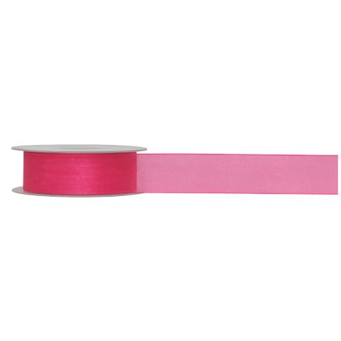 ORGANZA WOVEN EDGE 25mm x 50Mtr HOT PINK