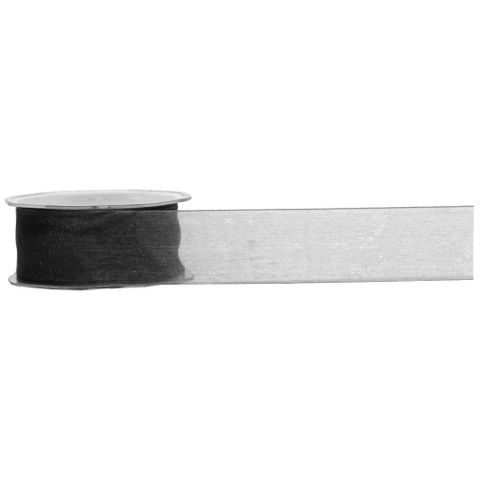 ORGANZA WOVEN EDGE 38mm x 50Mtr BLACK