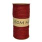 HEMP ROPE ON SPOOL 2mm x 50 Mtr RED