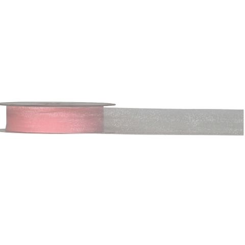 ORGANZA WOVEN EDGE 25mm x 50Mtr DUSKY PINK