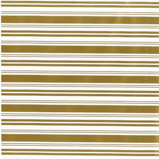 WHITE & GOLD STRIPE (WIDE) 500mm x 50Mtr
