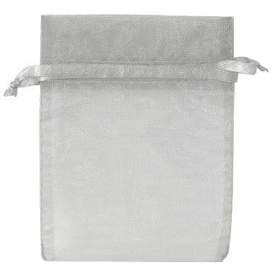 POUCH ORGANZA SMALL14(H) x 10(W)cm LIGHT SILVER (PACK OF 10)