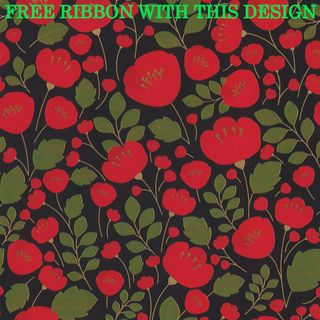 POPPY BLOOMS 500mm x 50Mtr - FREE CAPILLI 38mm OLIVE RIBBON