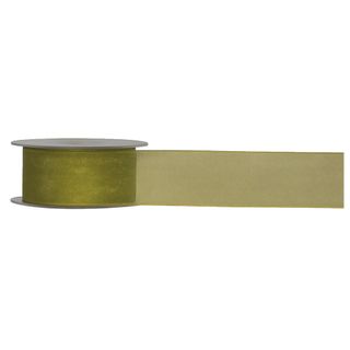 ORGANZA WOVEN EDGE 38mm x 50Mtr AVOCADO