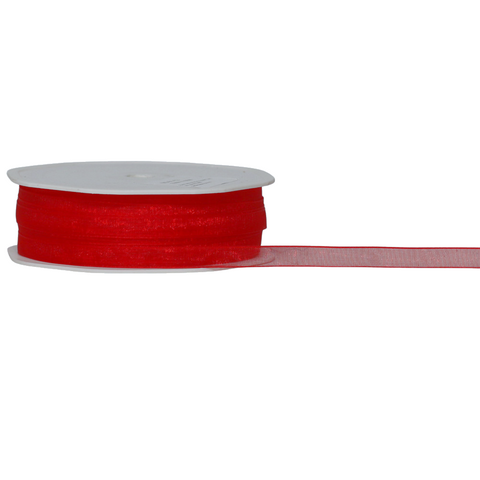 ORGANZA WOVEN EDGE ( PETITE SHEER ) 07mm x 50Mtr RED