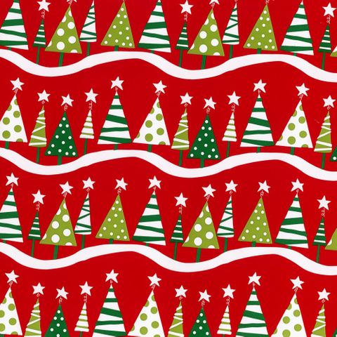 MINI ROLL TRENDY TREES RED 200mm x 50Mtr (NO RETURNS)