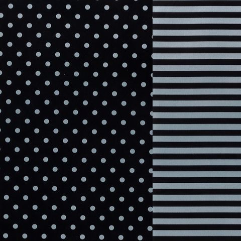 STRIPE / DOT BLACK & SILVER 500mm x 50Mtr (DOUBLE SIDED)