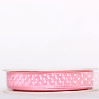 SHEER TINY DOT 12mm x 20M PALE PINK/WHITE DOTS