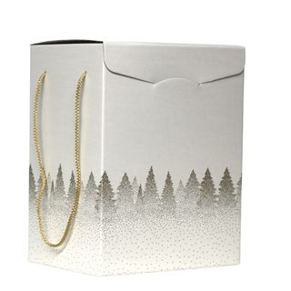 WHITE XMAS TREE BOX WITH ROPE HANDLE LARGE 280(L)x200(W)x350