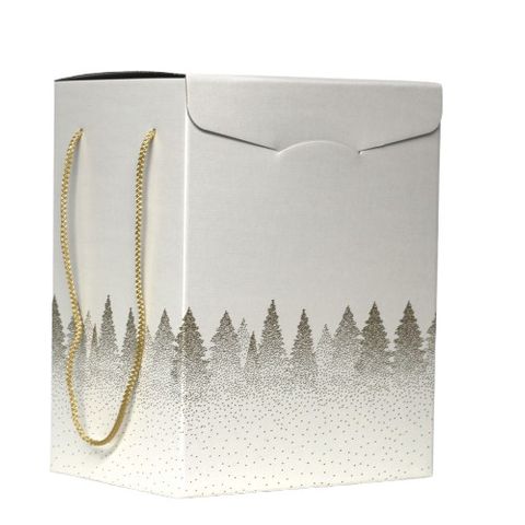 WHITE XMAS TREE BOX WITH ROPE HANDLE LARGE 280(L)x200(W)x350