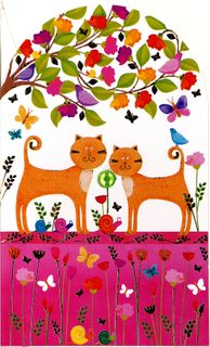 GIFT CARD ADORABLE ANIMAL J CATS 60mm X 98mm (MIN BUY 10)