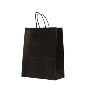 KRAFT BAG BLACK PLAIN MEDIUM 27H x 21W x 11G cm PACK OF 10