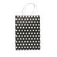 KRAFT BAG BLACK / WHITE DOT SMALL 21H x 15W x 8G cm-200 UNIT