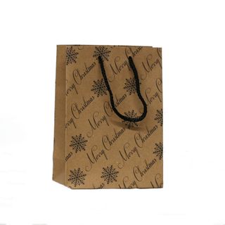 MERRY CHRISTMAS PAPER BAG SMALL 21H x 15W x 8G cm PACK OF 10