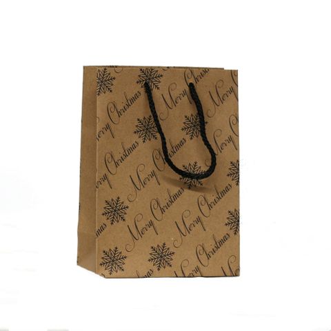 MERRY CHRISTMAS PAPER BAG SMALL 21H x 15W x 8G cm PACK OF 10