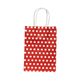 KRAFT BAG RED /WHITE DOT SMALL 21Hx15W x8G CM  PACK OF 10