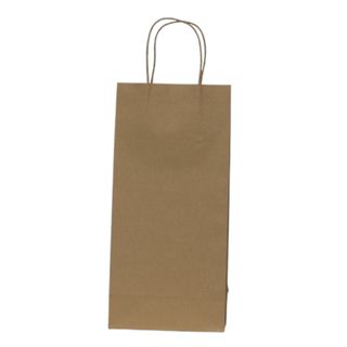 KRAFT BAG BROWN SOLID WINE BAG DOUBLE 36Hx17W x10Gcm-10/PACK