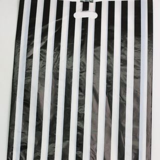 DIECUT BAG LRG 52(H) x 41.5(W) cm BLACK/WHITE STRIPE (50/PK