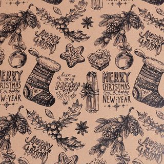 MINI ROLL CHRISTMAS STOCKINGS REC 200mm x 50Mtr (NO RETURNS)