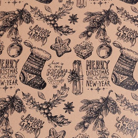 MINI ROLL CHRISTMAS STOCKINGS REC 200mm x 50Mtr (NO RETURNS)