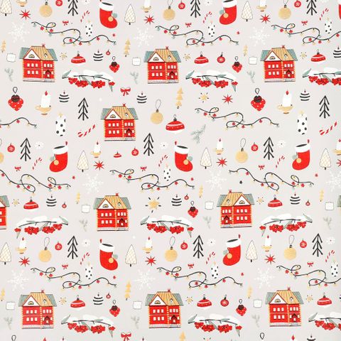 MINI ROLL CHRISTMAS VILLAGE 200mm x 50Mtr (NO RETURNS)