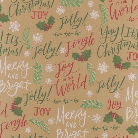 XMAS FONT RECYCLED 350mm x 50Mtr- NO RETURNS