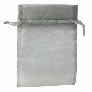 POUCH ORGANZA MINI 10(H) x 7.5(W)cm SILVER (PACK OF 10)