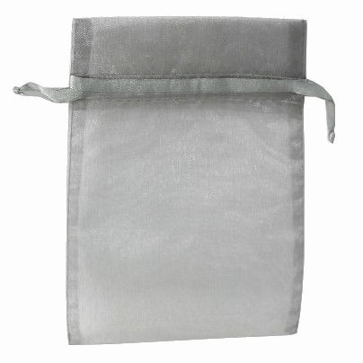 POUCH ORGANZA MINI 10(H) x 7.5(W)cm SILVER (PACK OF 10)