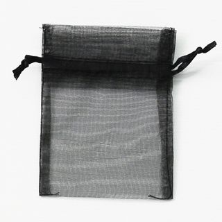 POUCH ORGANZA MINI 10(H) x 7.5(W)cm BLACK (PACK OF 10)