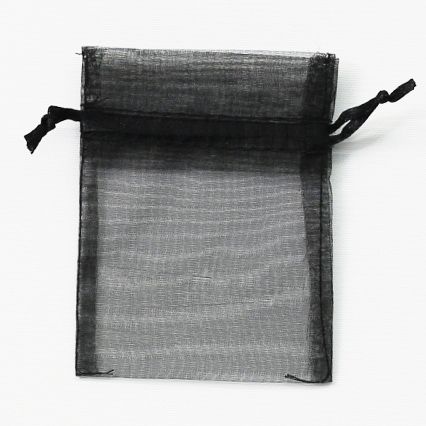 POUCH ORGANZA MINI 10(H) x 7.5(W)cm BLACK (PACK OF 10)