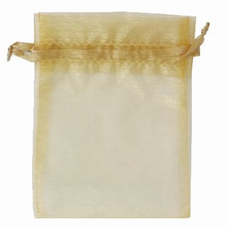 POUCH ORGANZA MEDIUM 17(H) x 12.5(W)cm GOLD (PACK OF 10)