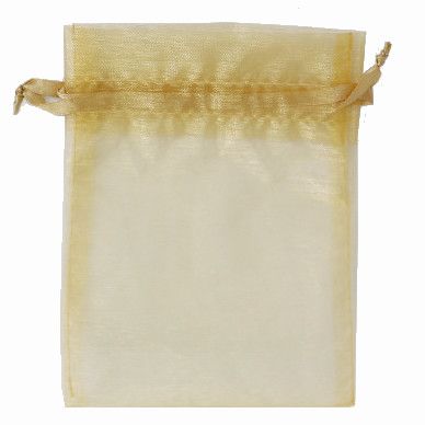 POUCH ORGANZA MEDIUM 17(H) x 12.5(W)cm GOLD (PACK OF 10)