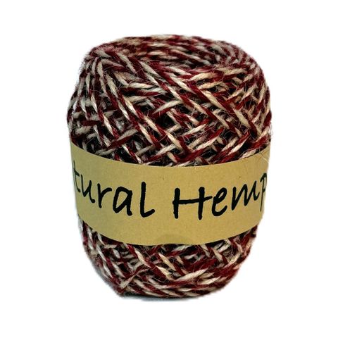 HEMP ROPE 2mm x 30Mtr TWISTED RED