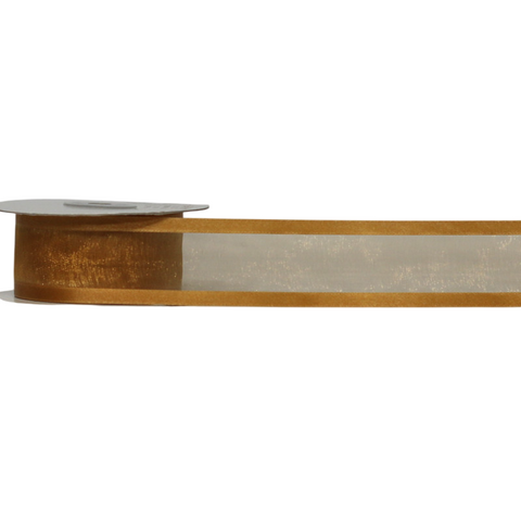 ORGANZA SATIN EDGE ( CAPRICE ) 38mm x 23Mtr GOLD