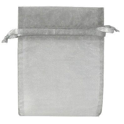 POUCH ORGANZA SMALL14(H) x 10(W)cm SILVER (PACK OF 10)
